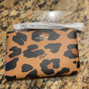 Coach leopard wristlet